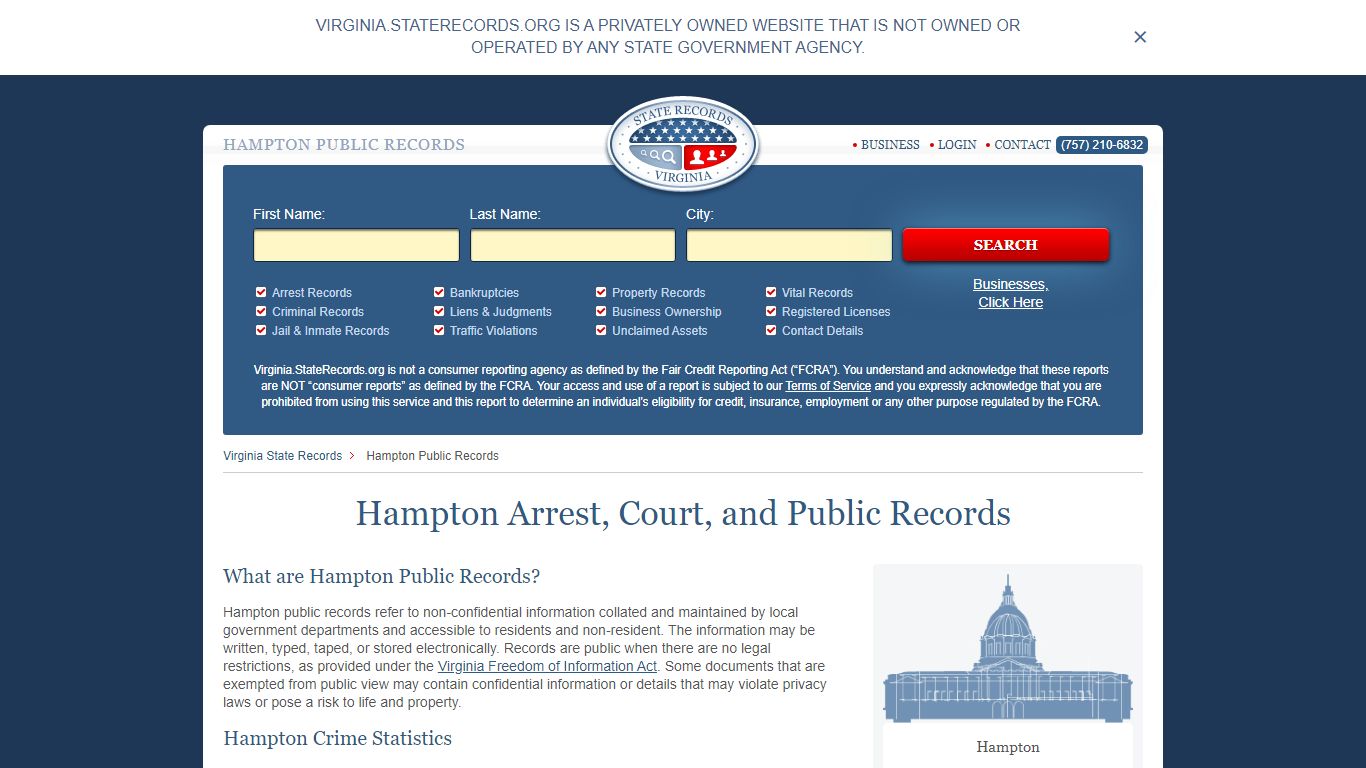 Hampton Arrest and Public Records | Virginia.StateRecords.org